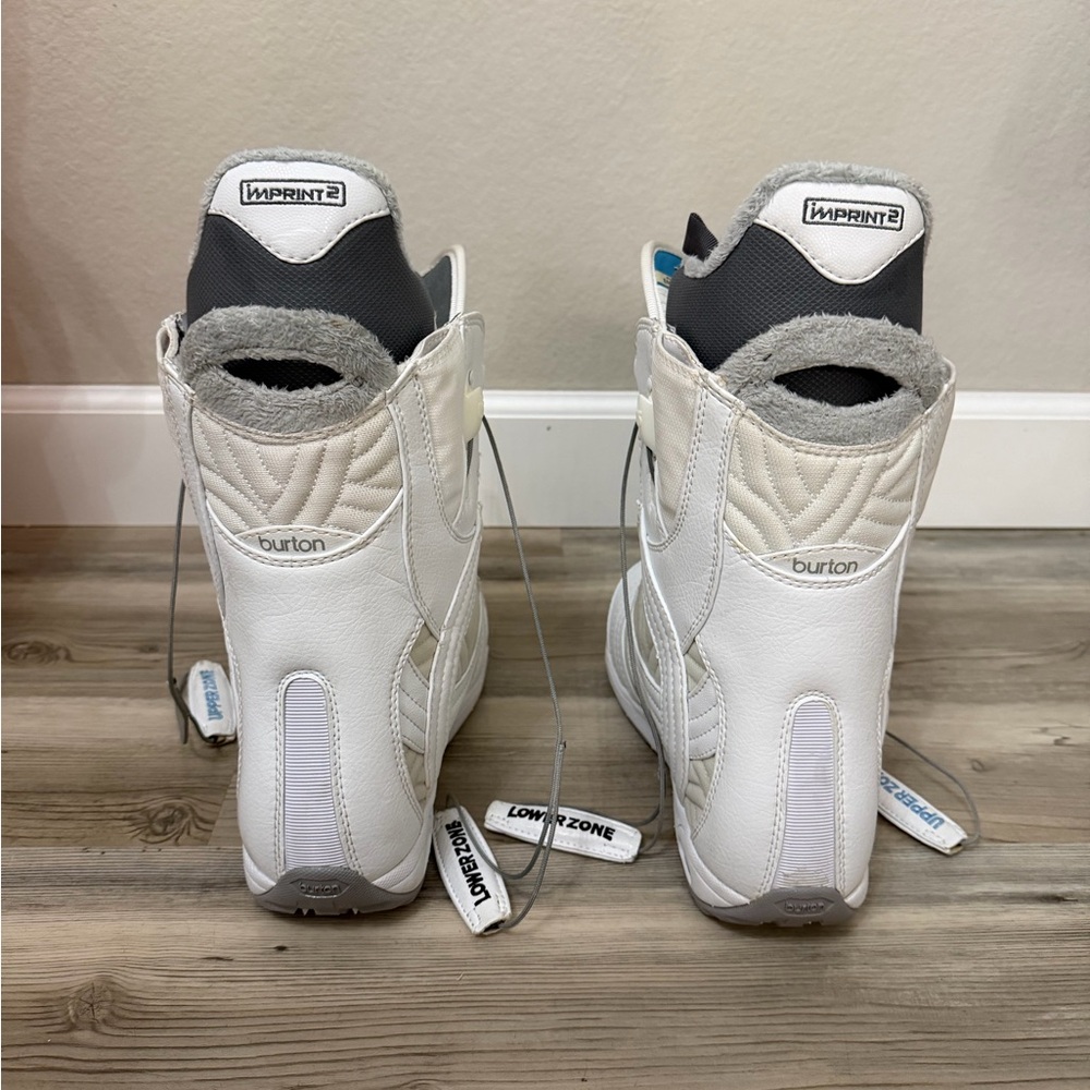 Burton White and Gray Snowboard Boots